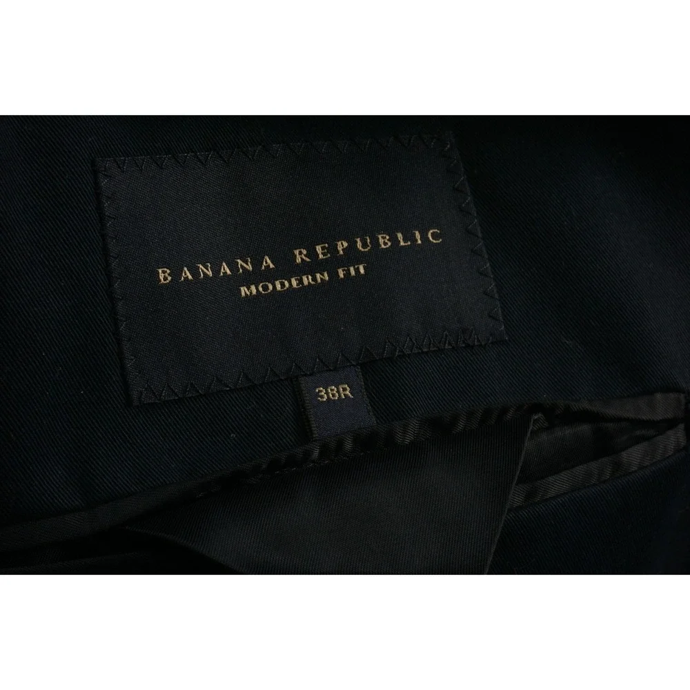 Banana Republic Tessuti Sondrio Men's 38R  Dark Blue Twill Cotton Vented Blazer‎